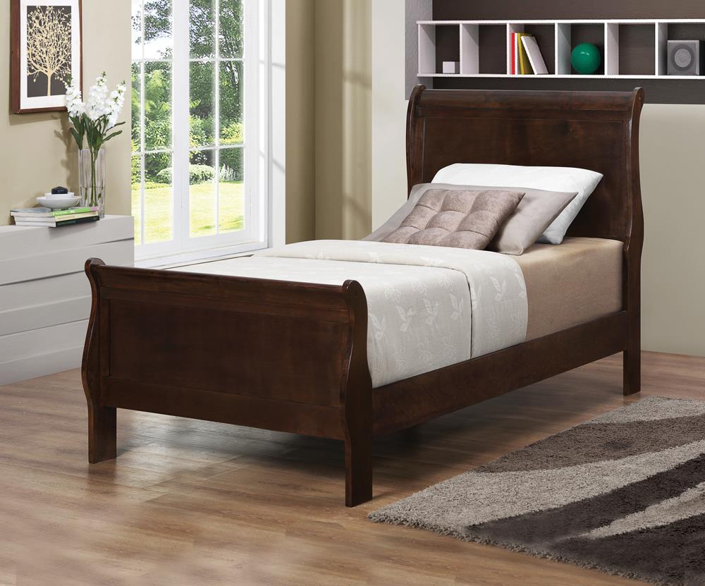 Louis Philippe Panel Sleigh Bed Cappuccino - What A Room