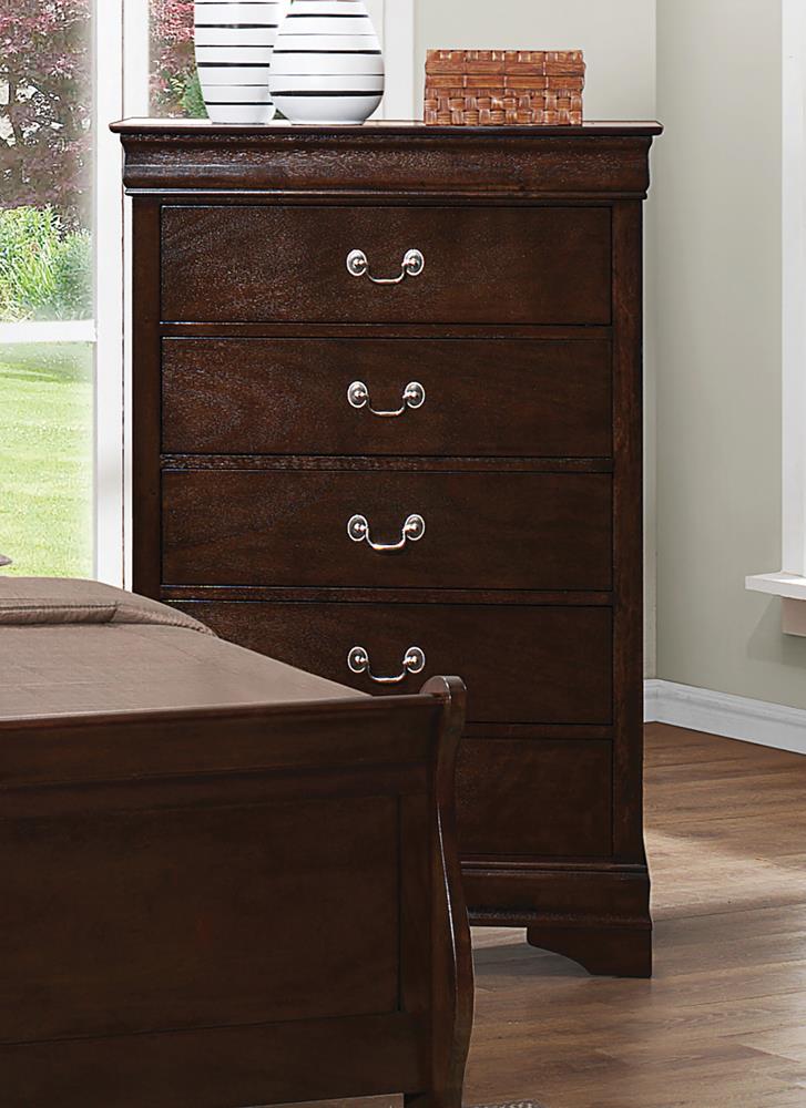 Louis Philippe 5-drawer Chest with Silver Bails Cappuccino - What A Room