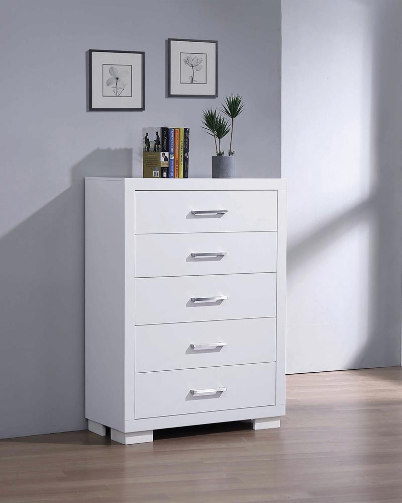 Jessica 5-drawer Chest White - What A Room