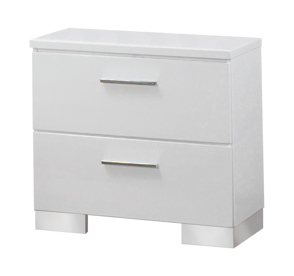 Felicity 2-drawer Nightstand Glossy White - What A Room