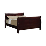 Santee Louis Philippe Sleigh Panel Bed Red Brown - What A Room