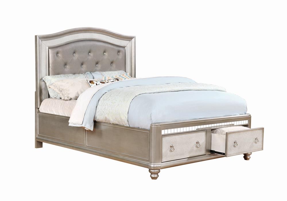 Bling Game Upholstered Storage Bed Metallic Platinum - What A Room
