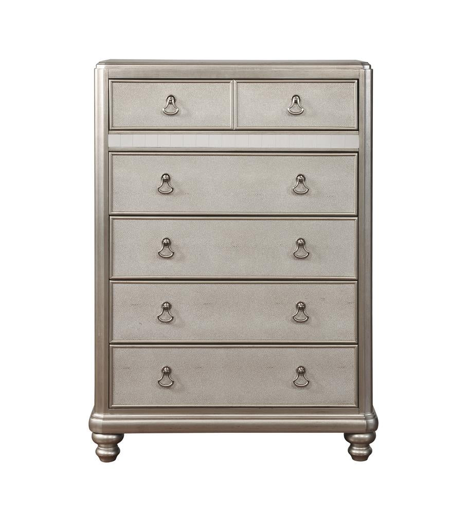 Bling Game 6-drawer Chest Metallic Platinum - What A Room