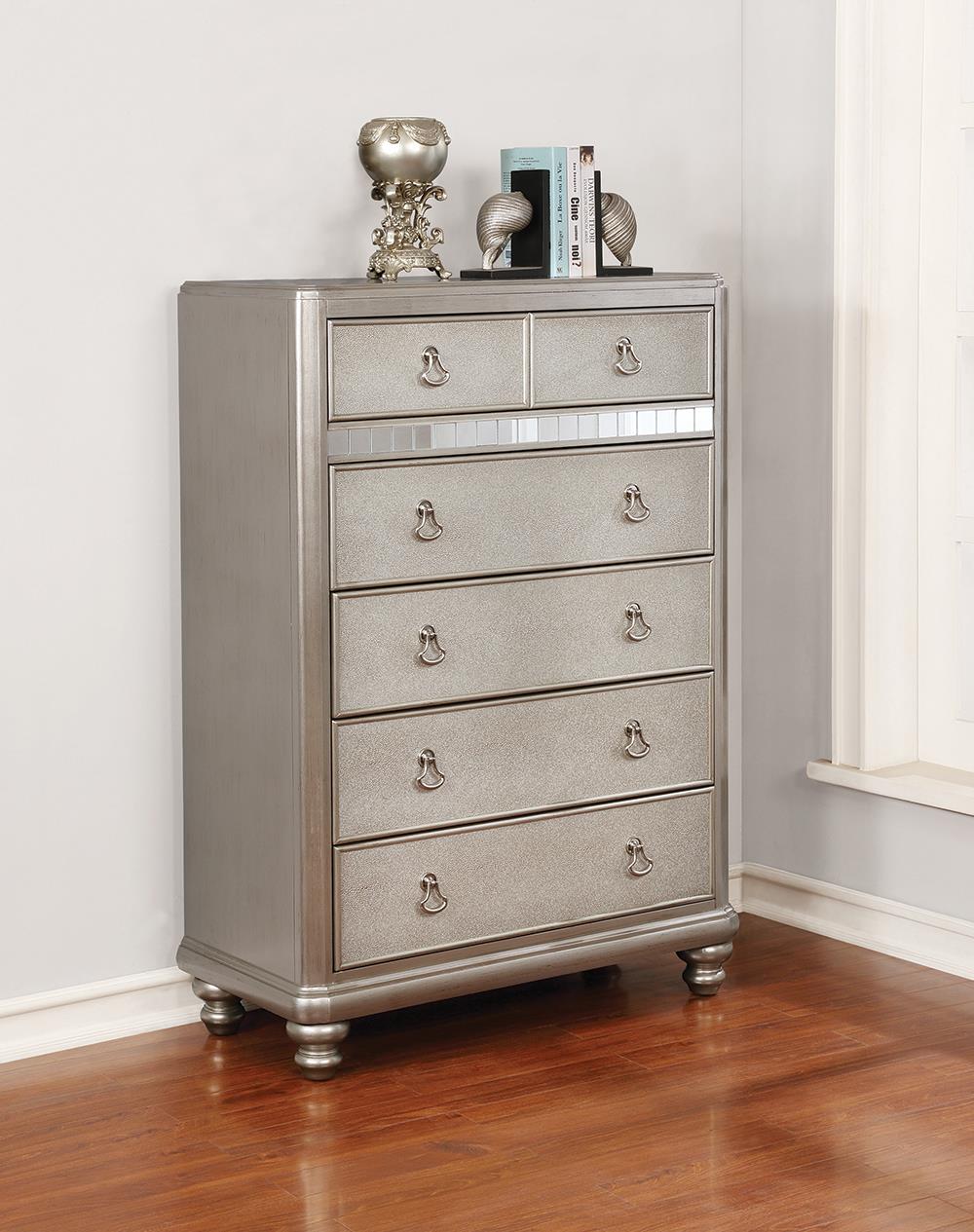 Bling Game 6-drawer Chest Metallic Platinum - What A Room