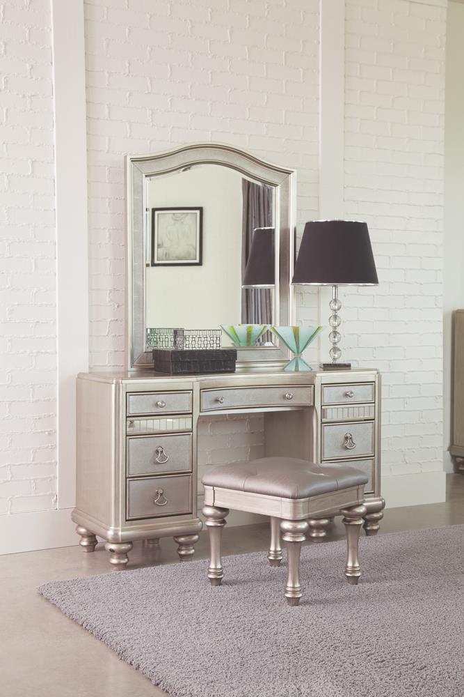 9-drawer Vanity Desk Metallic Platinum - What A Room