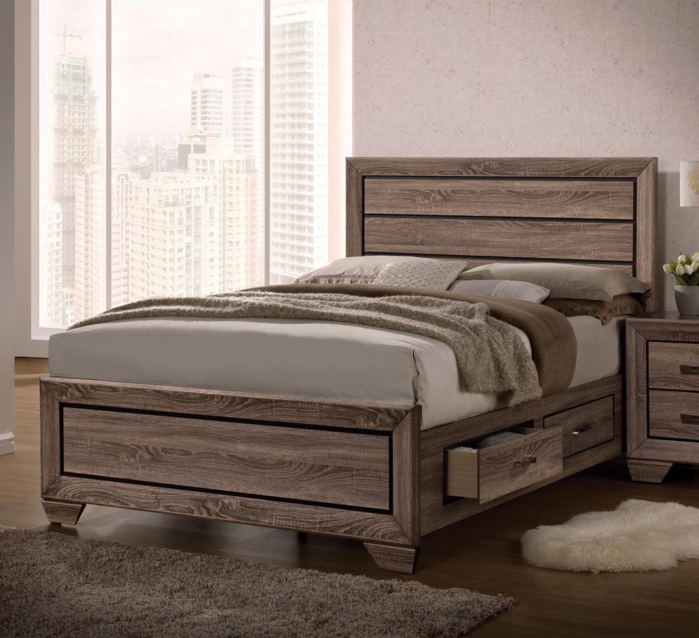 Kauffman Storage Bed Washed Taupe - What A Room