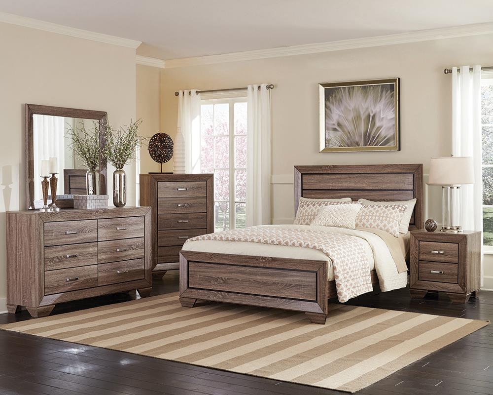 Kauffman Bedroom Set with High Straight Headboard - What A Room
