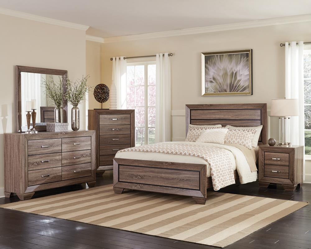 Kauffman Panel Bed Washed Taupe - What A Room