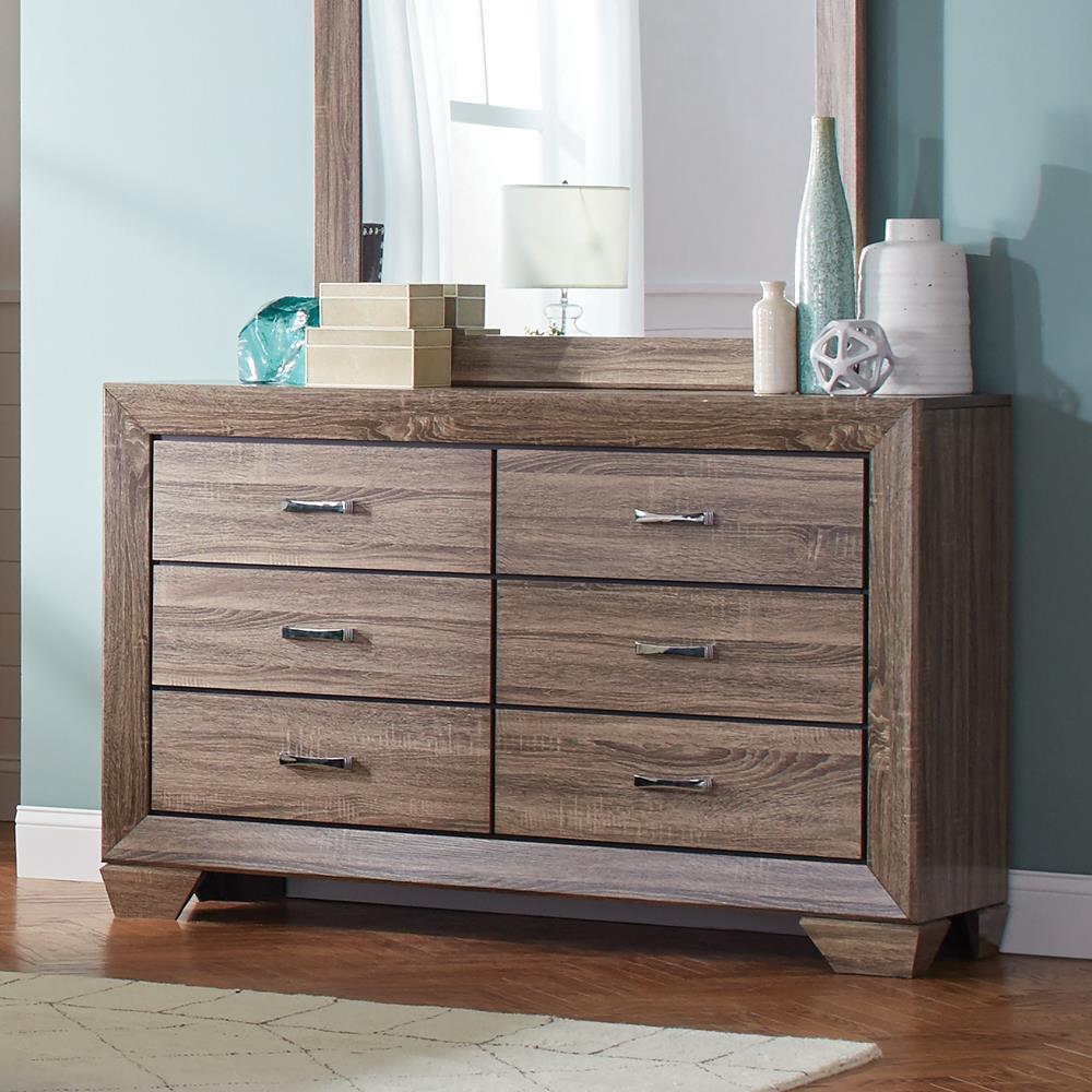 Kauffman 6-drawer Dresser Washed Taupe - What A Room