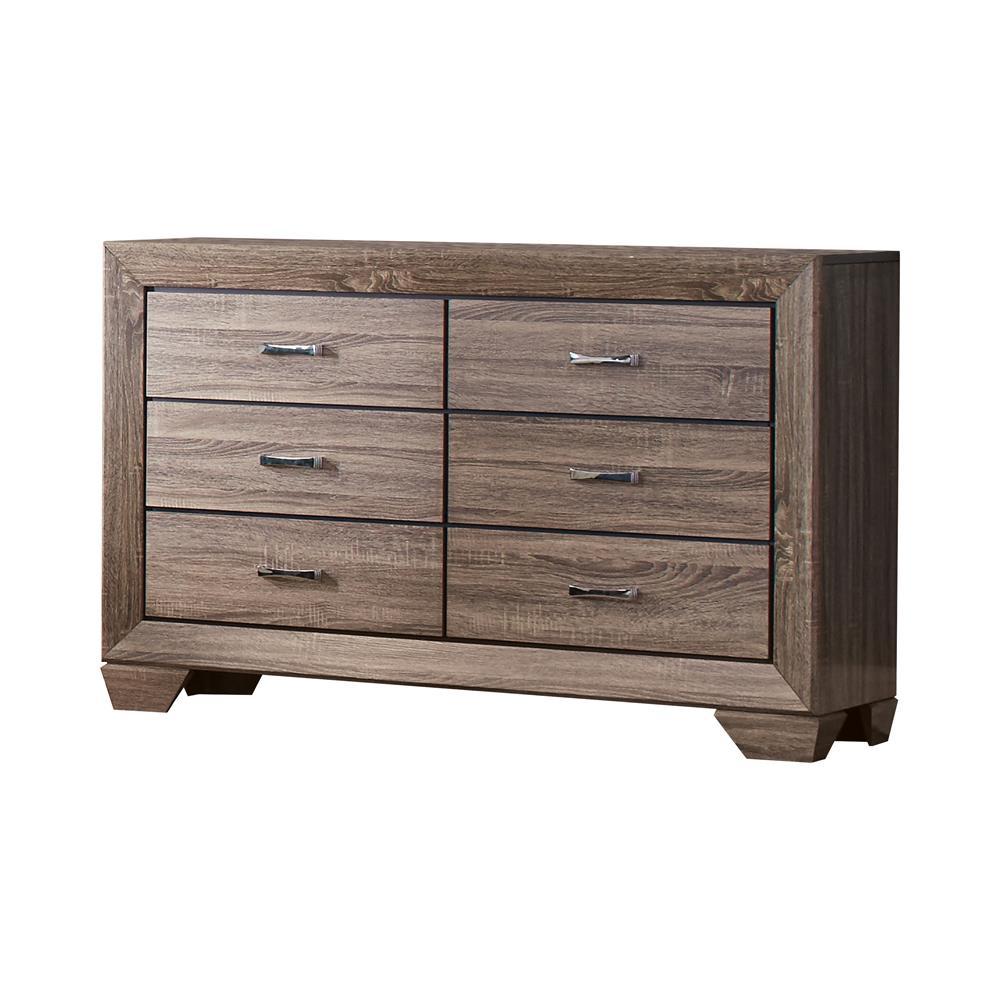 Kauffman 6-drawer Dresser Washed Taupe - What A Room