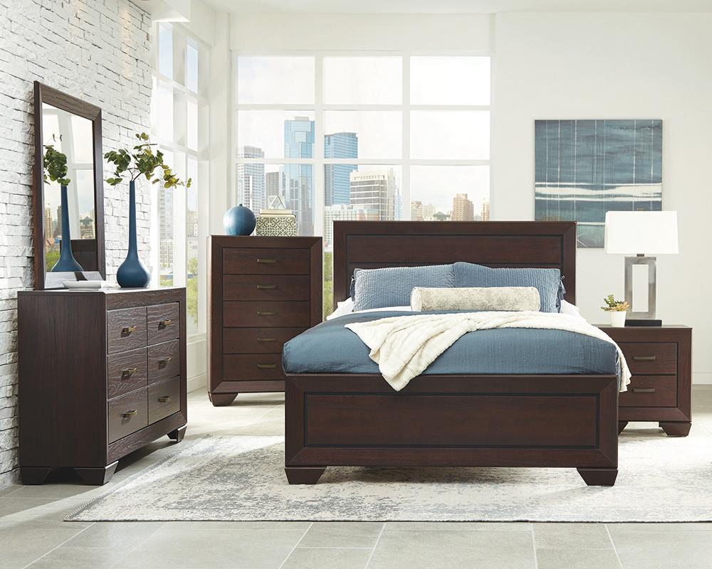 Kauffman Bedroom Set with High Straight Headboard - What A Room