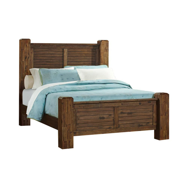 Sutter Creek Bed with Block Posts Vintage Bourbon - What A Room