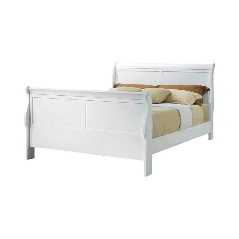 Louis Philippe Sleigh Panel Bed White - What A Room