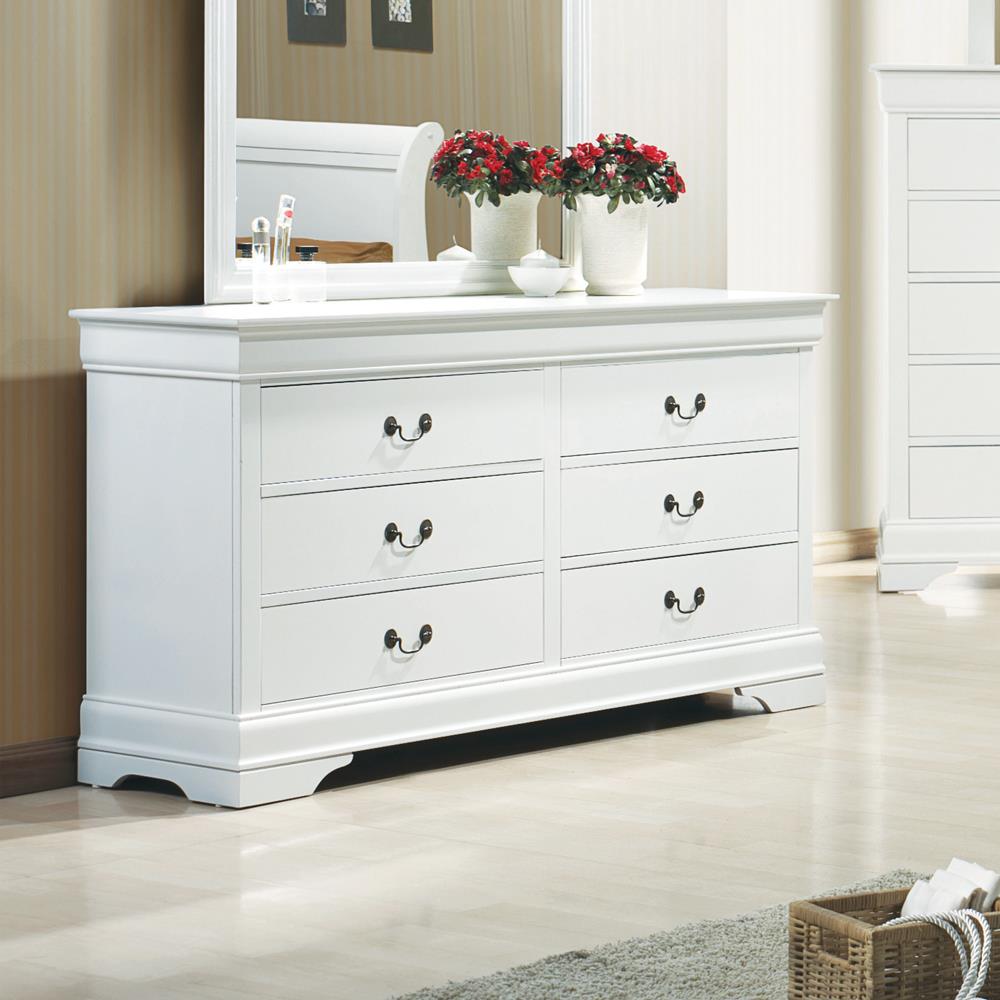 Louis Philippe 6-drawer Dresser White - What A Room