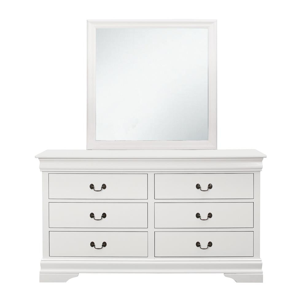 Louis Philippe Beveled Edge Square Mirror White - What A Room