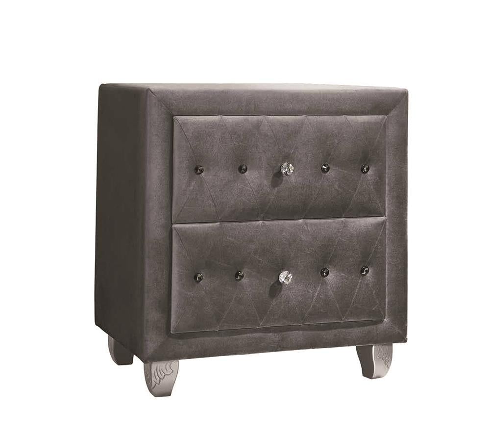 Deanna 2-drawer Rectangular Nightstand Grey - What A Room