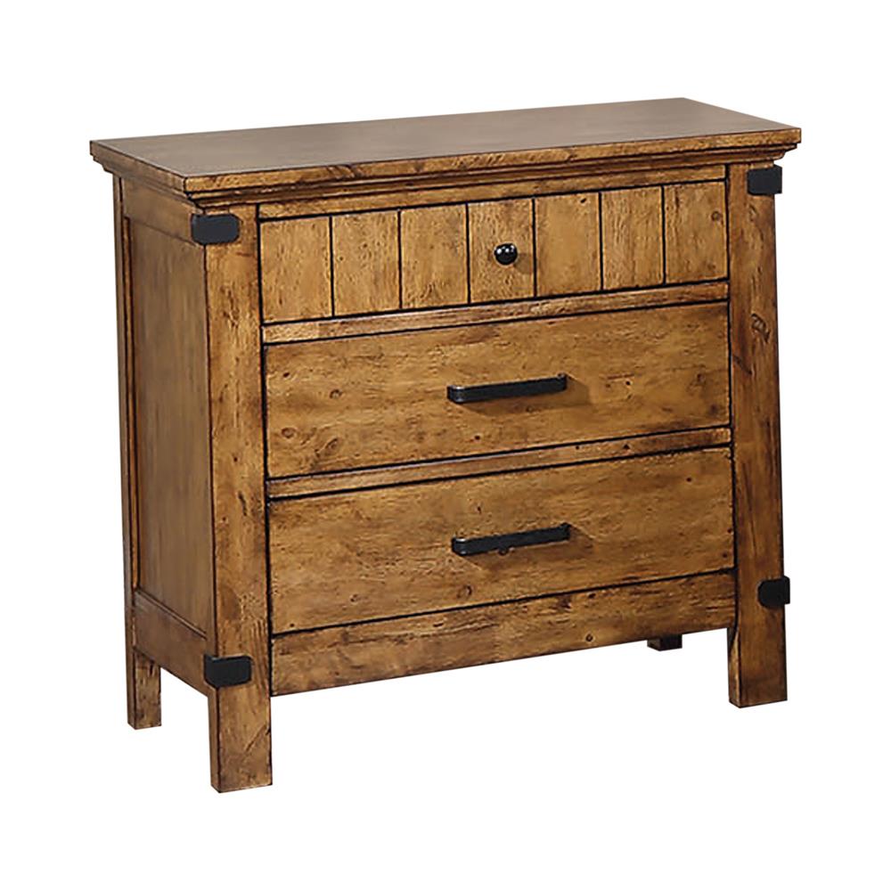 Brenner 3-drawer Night Stand Rustic Honey - What A Room