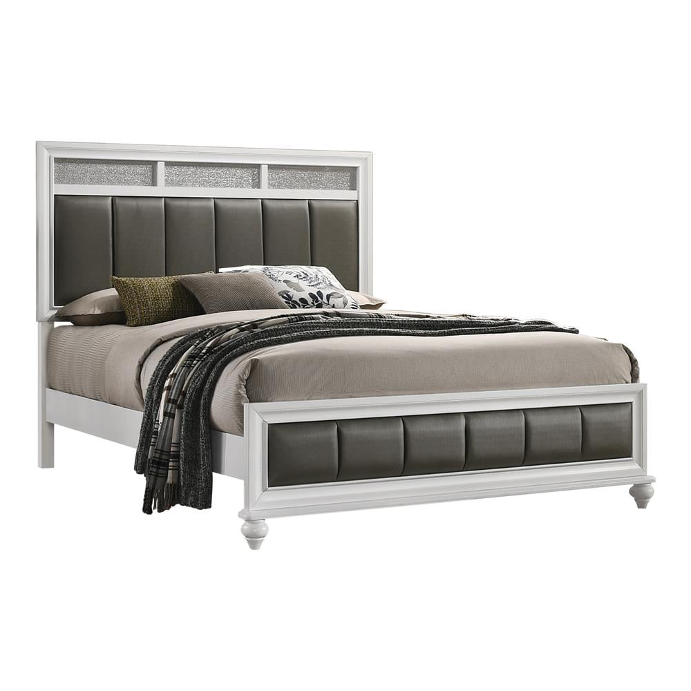 Barzini Upholstered Panel Bed White - What A Room