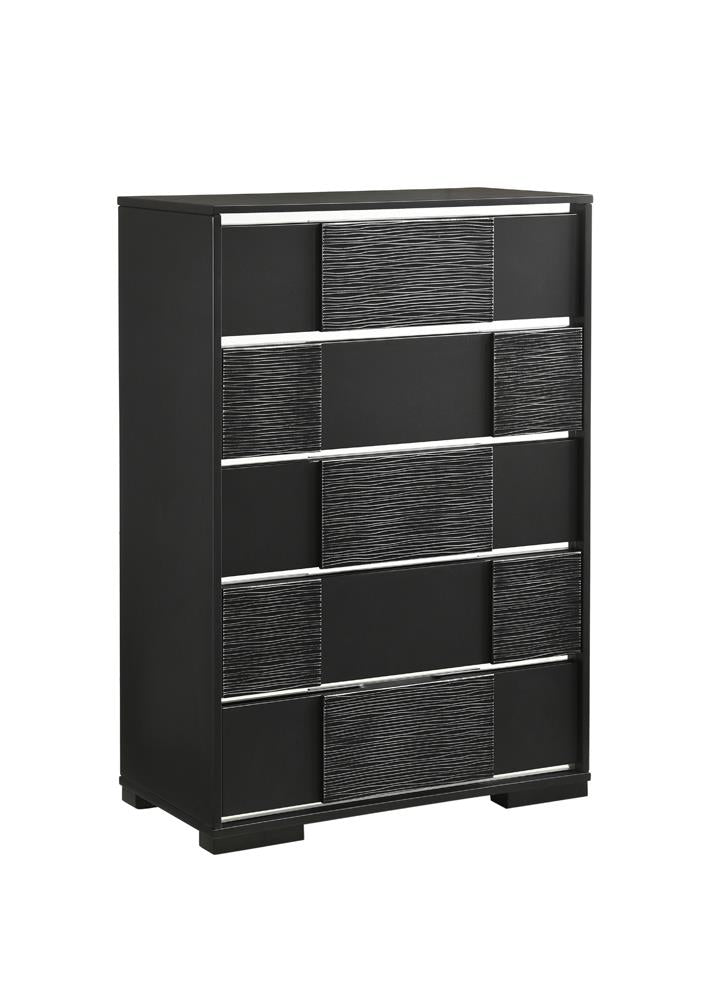Blacktoft 5-drawer Chest Black - What A Room