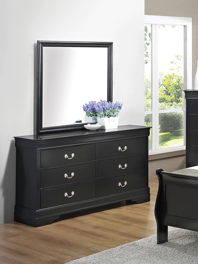Louis Philippe 6-drawer Dresser Black - What A Room