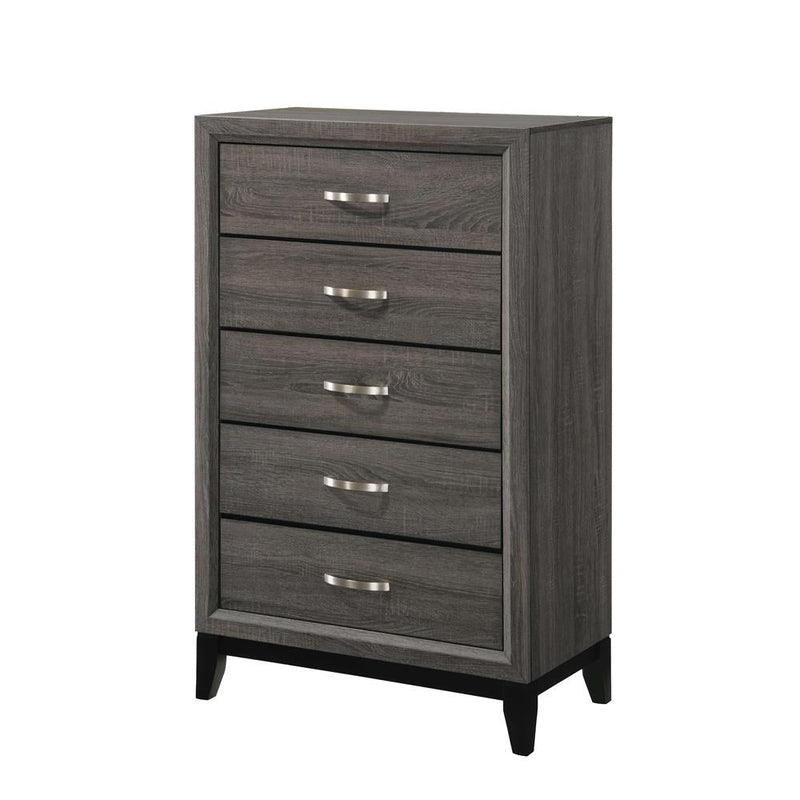 Watson 5-drawer Chest Grey Oak and Black - What A Room