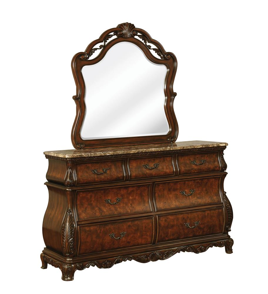Exeter Arched Dresser Mirror Dark Burl - What A Room