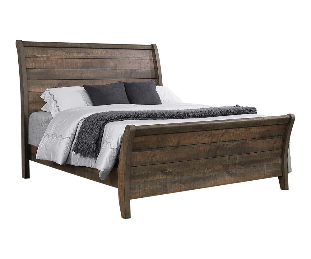 Frederick Sleigh Bed Weathered Oak - What A Room