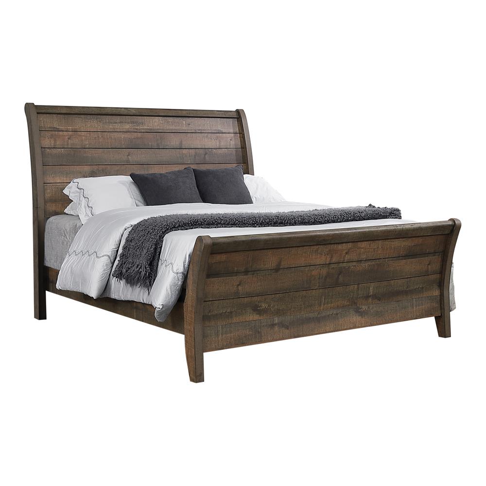 Frederick Sleigh Panel Bed Weathered Oak - What A Room