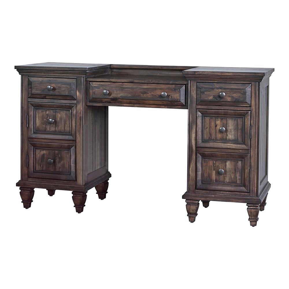Avenue 3-drawer Vanity Desk Weathered Burnished Brown - What A Room