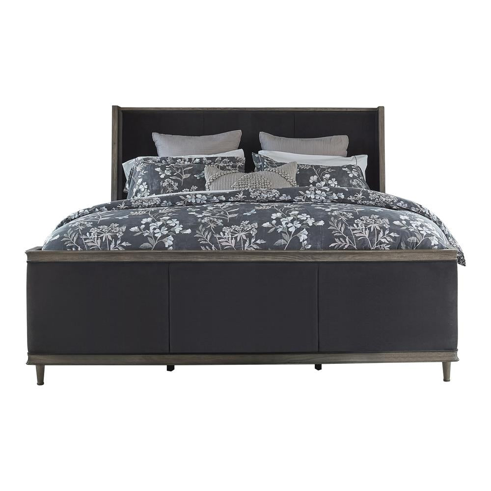Alderwood Upholstered Panel Bed Charcoal Grey - What A Room