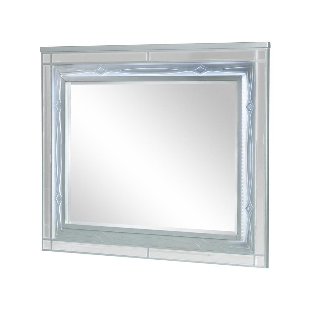 Gunnison Dresser Mirror with LED Lighting Silver Metallic - What A Room