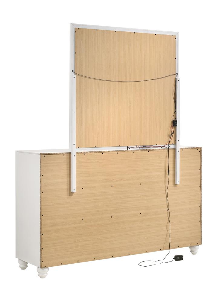 Whitaker Rectangle Mirror with LED Lighting White - What A Room