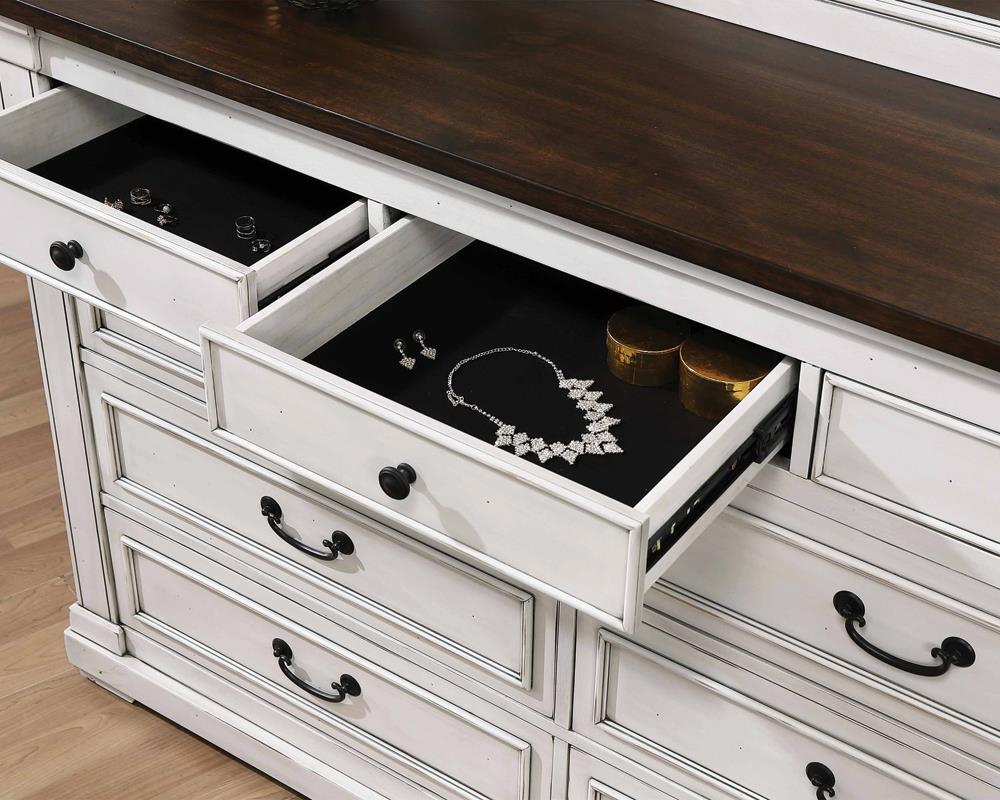 Hillcrest 9-drawer Dresser Dark Rum and White - What A Room
