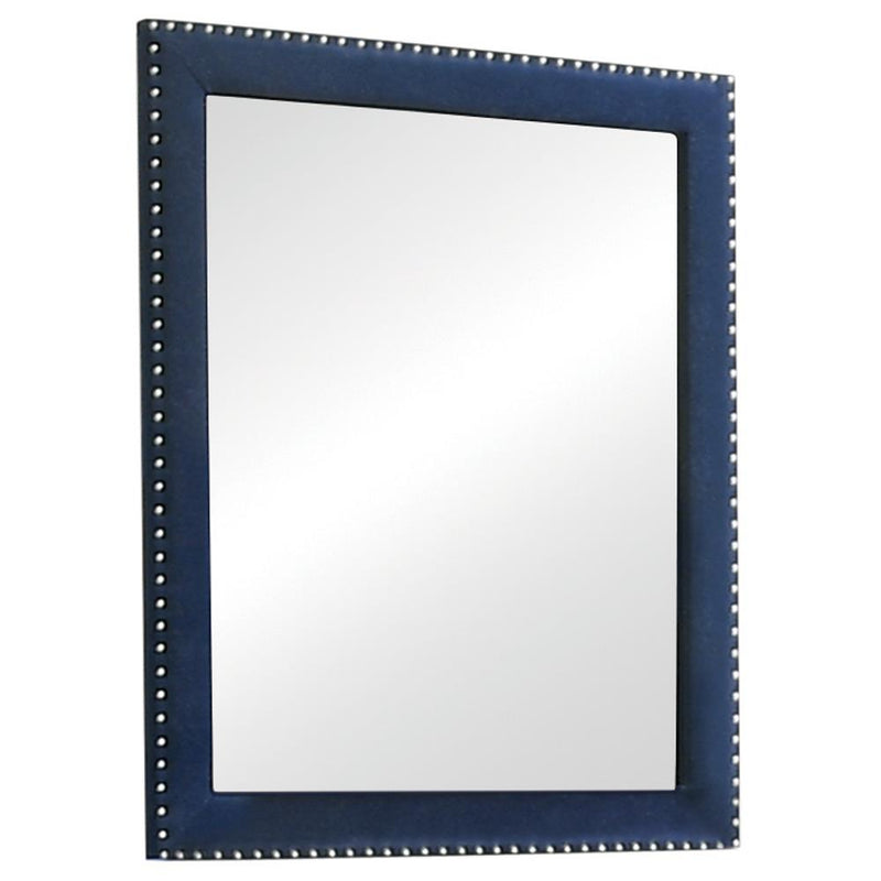 Melody Rectangular Upholstered Dresser Mirror Pacific Blue - What A Room