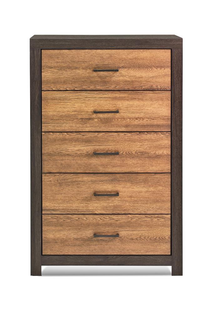 Dewcrest 5-drawer Chest Caramel and Licorice - What A Room