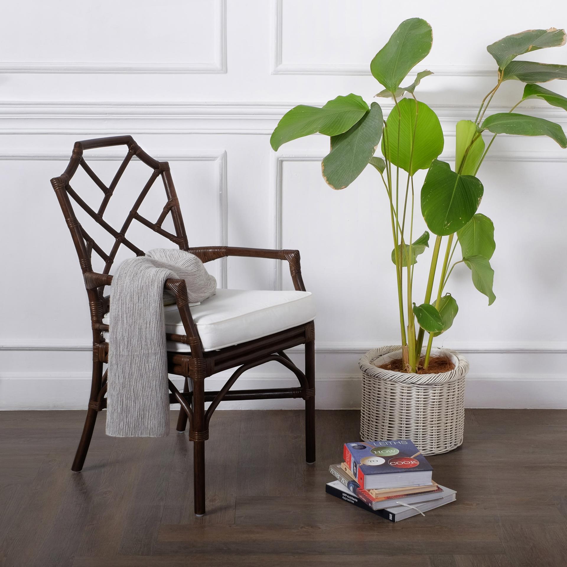 Kara Rattan Dining Side Arm Chair - What A Room