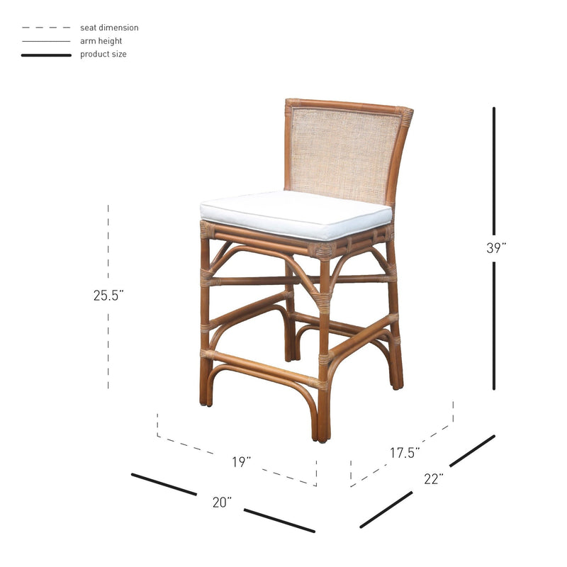 Tatum Rattan Counter Stool - What A Room