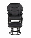 Upholstered Glider Recliner with Ottoman Black - What A Room