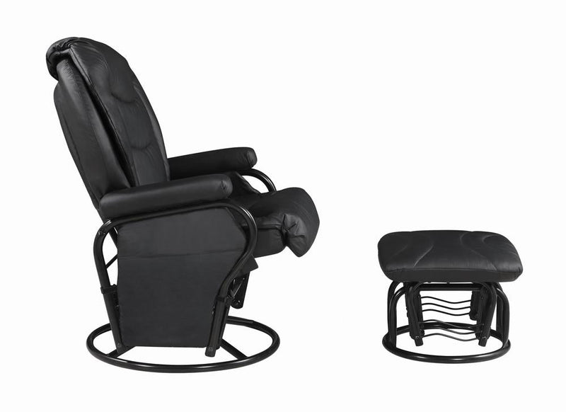 Upholstered Glider Recliner with Ottoman Black - What A Room
