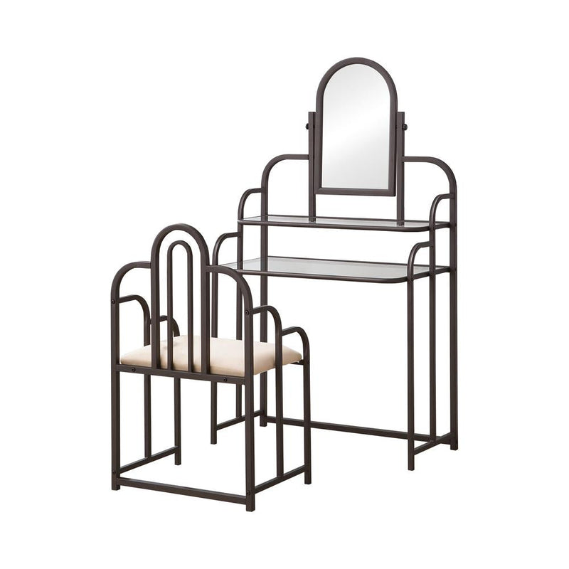 2-piece Vanity Set Tan and Bronze - What A Room