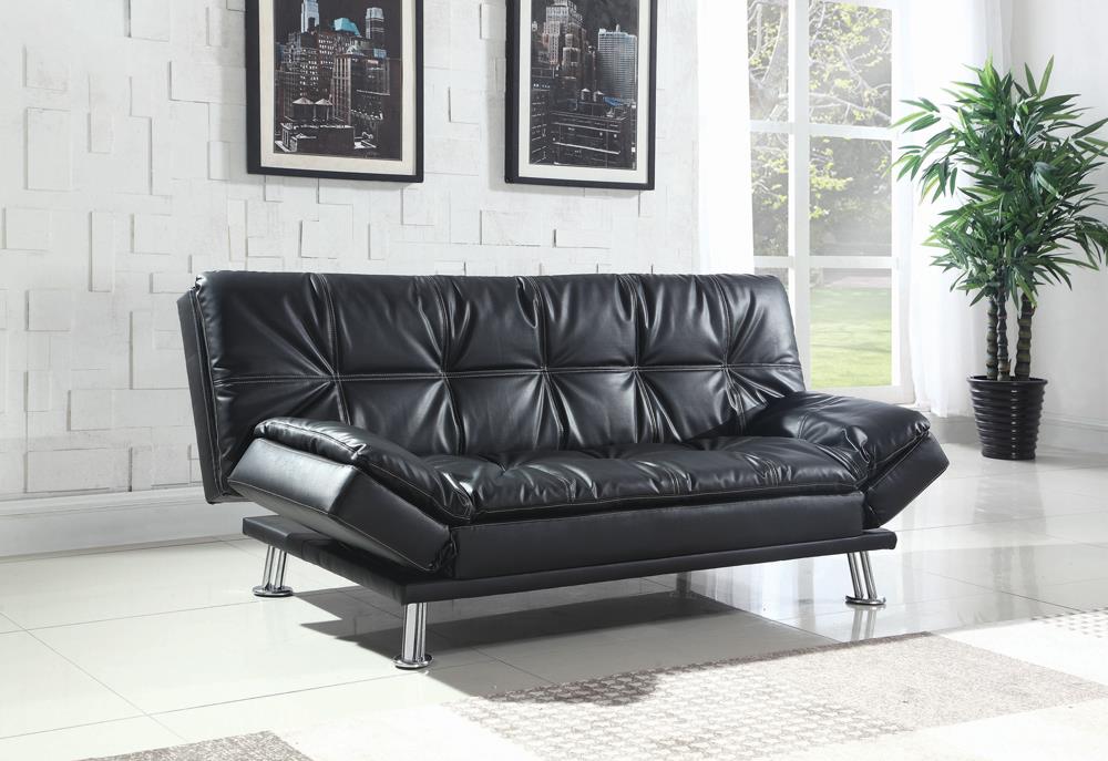 Dilleston Tufted Back Upholstered Sofa Bed Black - What A Room
