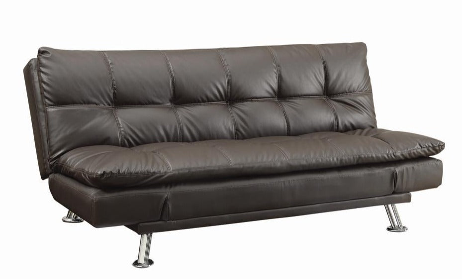 Dilleston Tufted Back Upholstered Sofa Bed Brown - What A Room