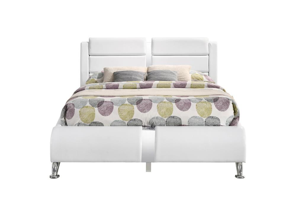 Upholstered Platform Bed Glossy White - What A Room