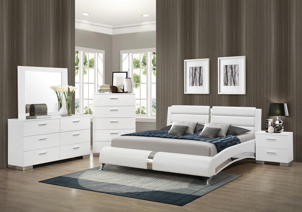 Jeremaine Upholstered Bed White - What A Room