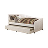 Upholstered Twin Daybed with Trundle Ivory - What A Room
