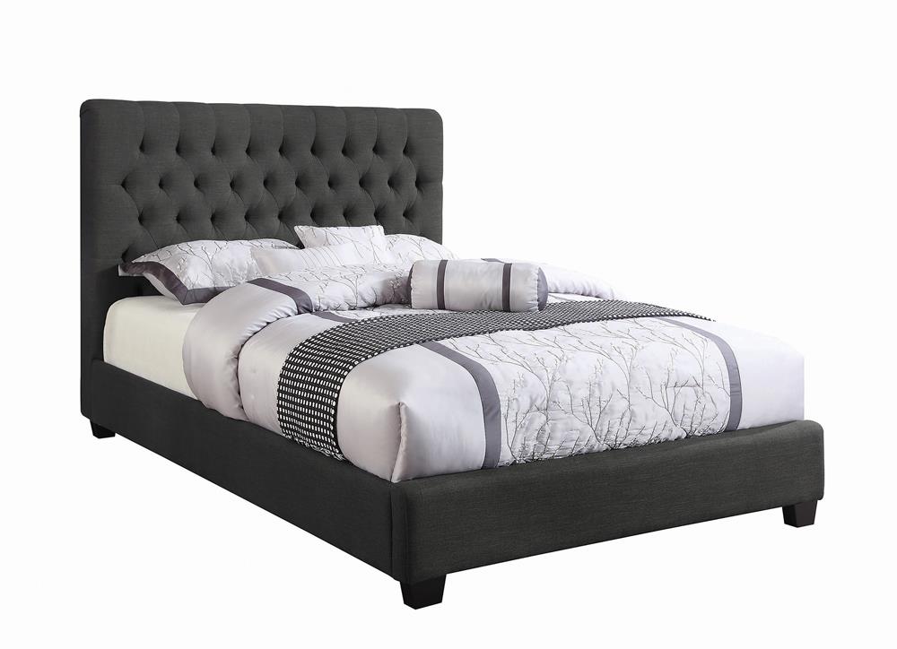 Chloe Tufted Upholstered Bed Charcoal - What A Room