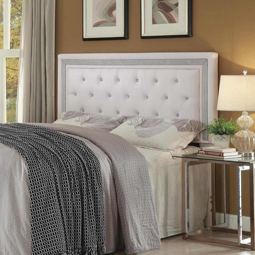 Andenne Eastern King/California King Tufted Upholstered Headboard White - What A Room