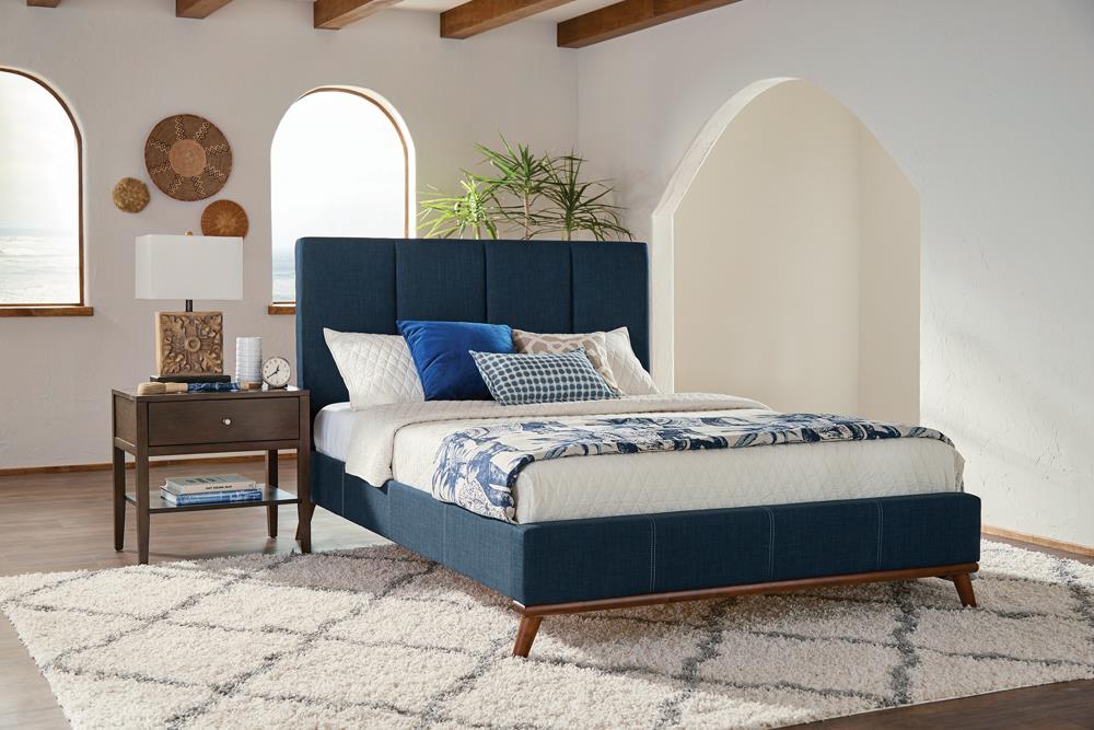 Charity Upholstered Bed Blue - What A Room