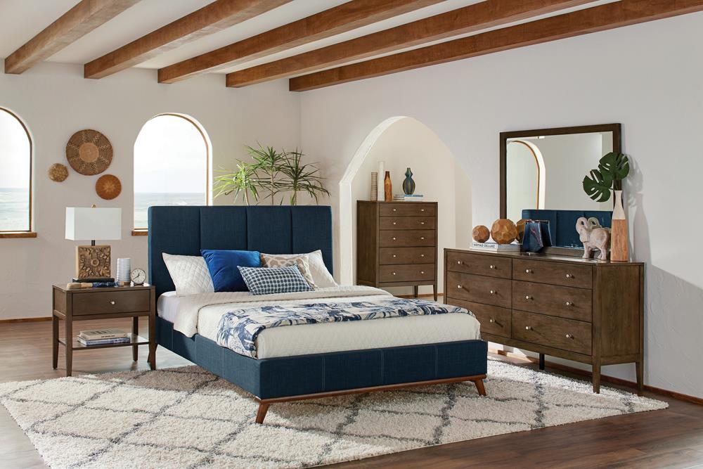 Charity Upholstered Bed Blue - What A Room