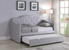 Upholstered Twin Daybed with Trundle Pearlescent Grey - What A Room